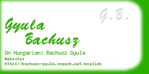 gyula bachusz business card